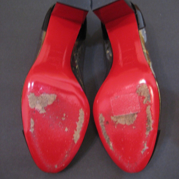 CHRISTIAN LOUBOUTIN Black Patent Round Toe 38 - Picture 7 of 8